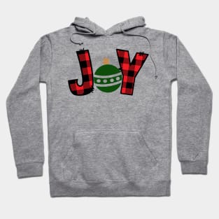 Joy. Buffalo Plaid design. Hoodie